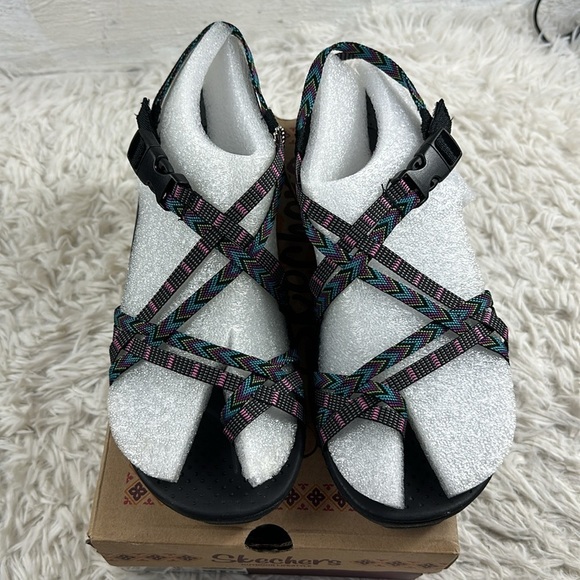 NIB Skechers Womens Reggae islander Multi strap Toe Thong Slingback Sandal - Picture 3 of 6
